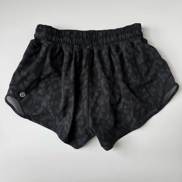 Lululemon Hotty Hot High Rise Shorts Animal Print Black Grey 2.5” 4 - Picture 3 of 4